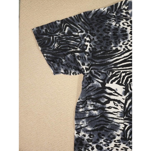 Akademiks Shirt Mens Small S Zebra Leopard Regular Fit Cotton Short Sleeve NWT 2 - Picture 5 of 10